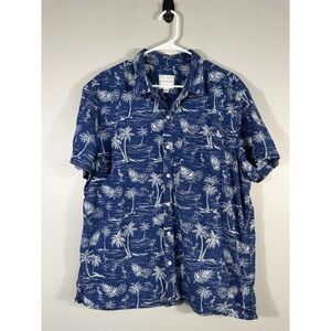 American Eagle Shirt Mens XL Blue Hawaiian Vacation Palm Trees Summer